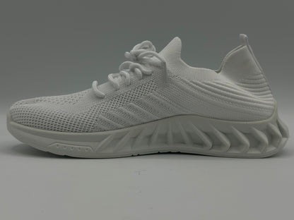 Semelles intérieures en dentelle pour homme - Maille souple - Couleur tendance - Chaussures de sport décontractées respirantes et solides - Pour la course à pied, blanc, 40