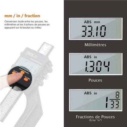 Jauge de Profondeur Numérique TACKLIFE - MDG01 - Plage de mesure 0,00 ~ 80,00 mm - Précision ± 0,1 mm
