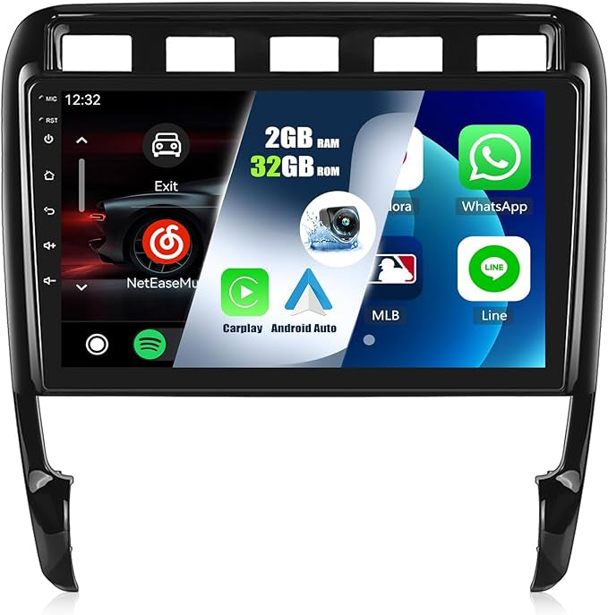 Autoradio pour Porsche Cayenne 2G+32G Android 13 2002-2010 avec CarPlay Android Auto