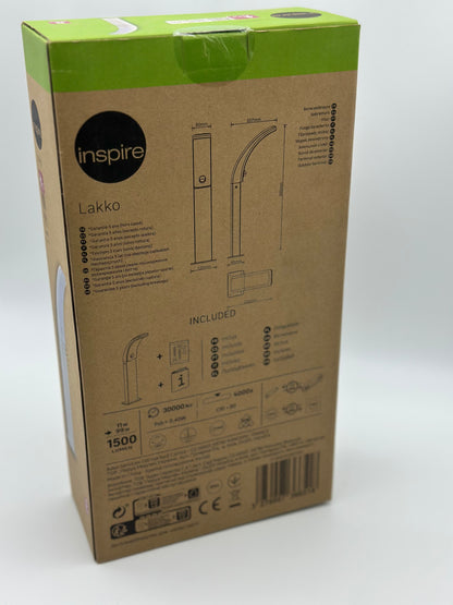 Borne extérieure Led à détection Lakko, 1500 Lumens, blanc INSPIRE
