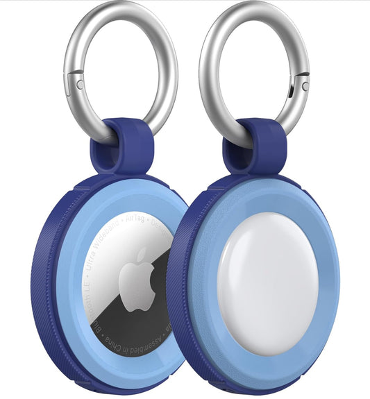OtterBox Coque Robuste pour AirTags - Antichoc, Anti-Chute, Ultra-Mince, Protection Apple AirTags, Mousqueton Inclus - Ocean Swell (2 pcs)