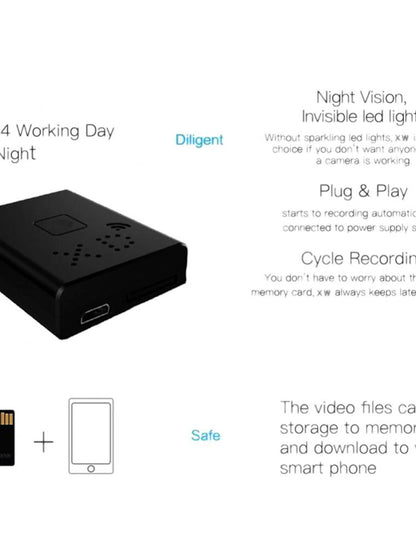 mini caméra wifi full hd 1080p caméra de sécurité xd ir-cut vision nocturne détection de mouvement