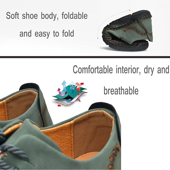 Chaussures en cuir décontractées pour hommes Mocassins athlétiques légers Chaussures à enfiler à la mode