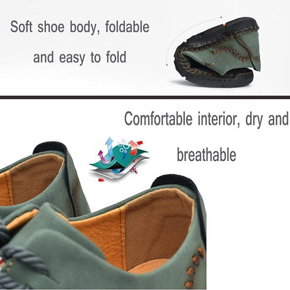 Chaussures en cuir décontractées pour hommes Mocassins athlétiques légers Chaussures à enfiler à la mode