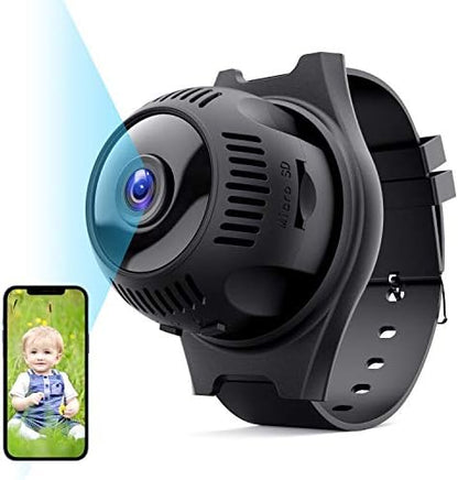 Mini Caméra WiFi, Caméra de sécurité WiFi HD 1080P avec détection de mouvement de vision nocturne 160° grand angle prend en charge la carte SD de 128 Go