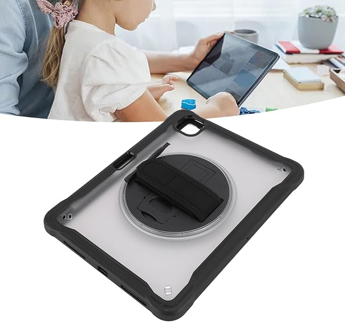 Étui pour tablette, housse de tablette anti-collision, housse de tablette anti-collision, empêche les chutes avec bandoulière pour iPad Pro12 pouces  (noir)