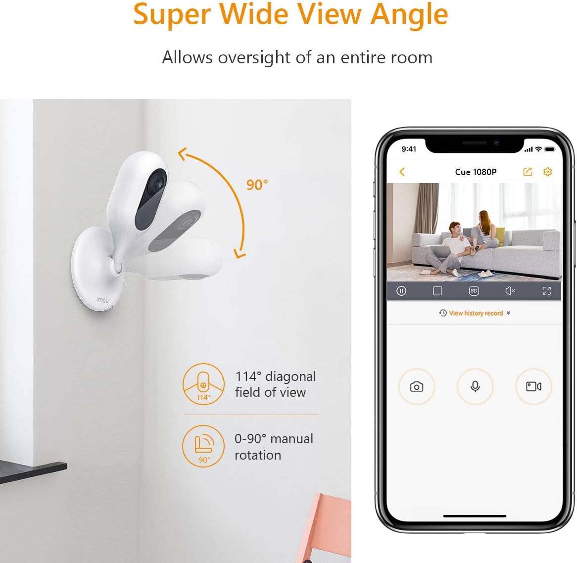Imou Caméra IP sans Fil, 1080P WiFi Caméra Sécurité, Caméra Surveillance WiFi avec Détection de Mouvement, Audio Bidirectionnel et Vision Nocturne
