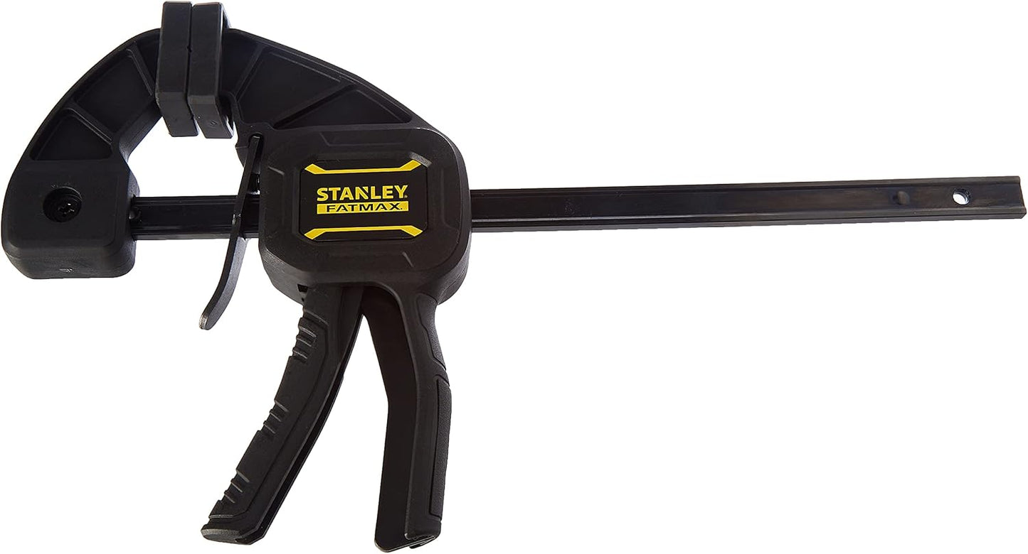 Stanley Fmht0 Serre-Joint M 150 Gamme FatMax - Travaux De Précision - Patin De Protection Amovibles - Rainure En V Pour Maintien Des Tubes - Rail En Acier - Corps En Nylon Renforcé