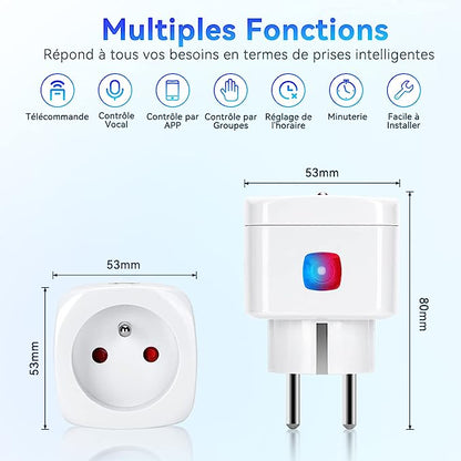 Prise Connectée, Mini Smart Power Plug Compatible avec Alexa et Google Home wifi neuf
