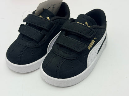 PUMA Mixte bébé Club II V INF Sneaker, Black White Gold, 21 EU