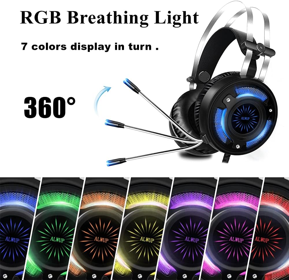 Casque Gaming PS5 PS4, Xbox One avec Micro, PC avec Anti Bruit Stéréo Basse