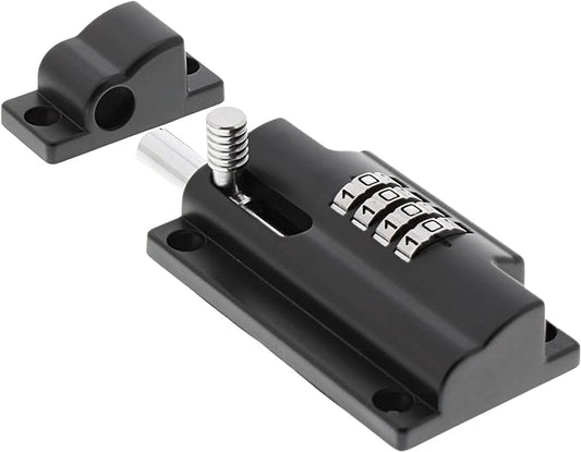 Verrou mécanique, Pêne rond, Targette pour porte affleurante, Dispositif de sécurité galvanisé pour cadenas, Ne craint pas la météo, RS 110 C SB, 112 x 50 mm