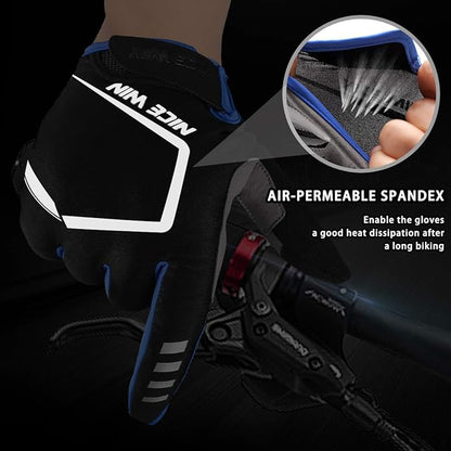 LOHOTEK Gants de Cyclisme de Bicyclette de Moto de Rembourré de Montagne de Bicyclette d'autoroute de Hommes Femmes Écran Tactile Antidérapant (L, Rouge)
