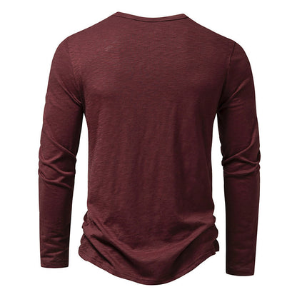 Tee-Shirt "Nomade" Col Tunisien – Manches Longues & Coupe Ajustée