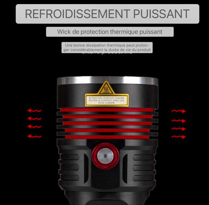 Lampe de poche tactique LED Extrême Lumineux USB Rechargeable Étanche 8000 Lumens Puissant 3PCS avec Indicateur de Charge, 4 x Batterie incluse pour la chasse en plein air Police Survie Militaire