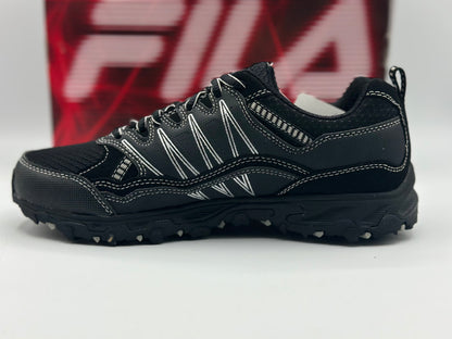 Fila Men's Memory at Peak Steel Toe Trail Runner, Black/Metallic Silver, T38