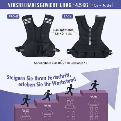 Vailge Gilet lesté de course pour homme et femme - Gilet d'entraînement avec poids pour fitness, musculation, course, cross training