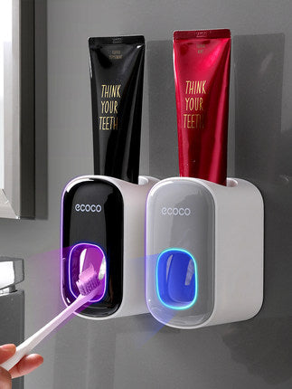 Distributeur "Smile-Press" – Porte-Dentifrice Automatique & Support Mural Antibacté