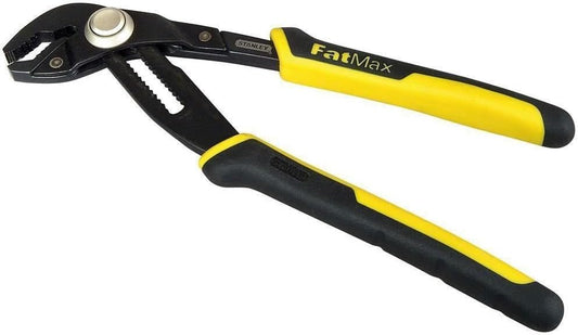 Stanley 0-84-647 - Pince Multiprise À Verrouillage Gamme FatMax - Mâchoire Renforcée Par Induction - Bouton Pushlock 17 Positions - Poignée Bi Matière - Finition Black Chrome - Normes Iso / Din 8976. [Classe énergétique A]