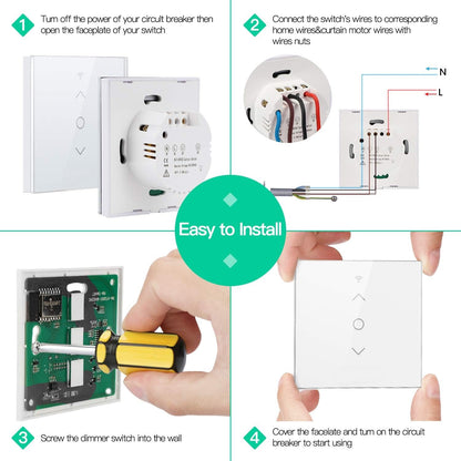 Interrupteur Volet Roulant Connecté WiFi, Intelligent avec Ecran Tactile (Alexa,Google) app smart