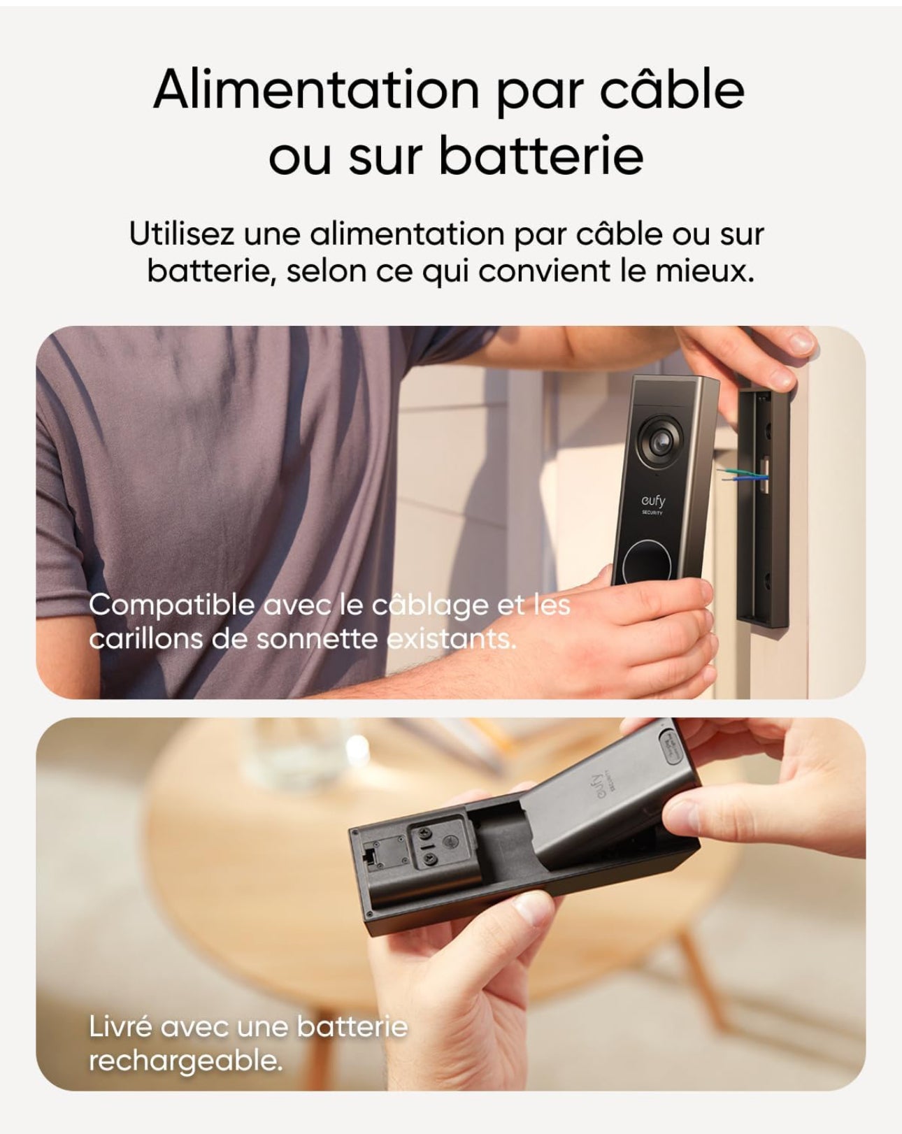 eufy Security Video Doorbell E340, Double caméra avec Protection Livraison, Vision Full HD 2K et Vision Nocturne Couleur, Carillon sans Fil, Stockage Local Extensible jusqu'à 128 Go