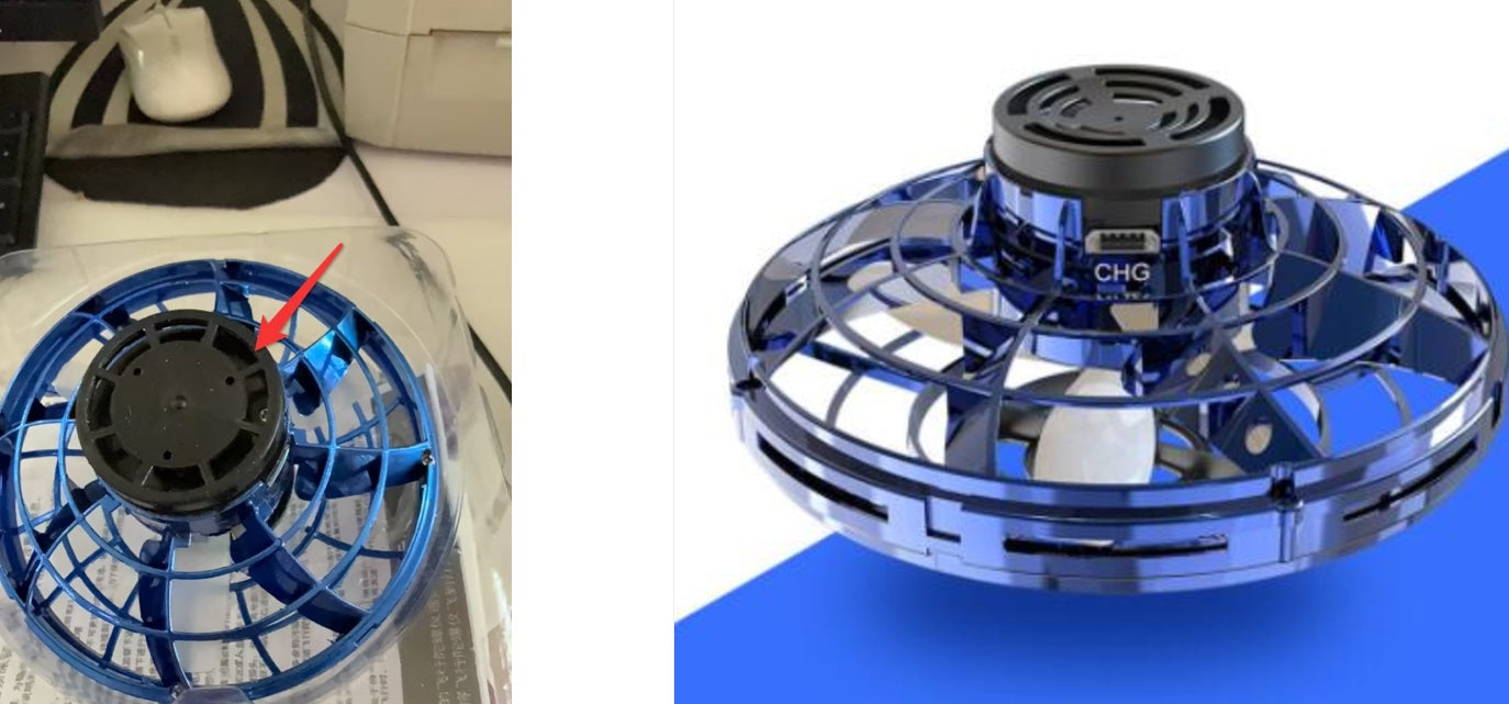 Drone UFO "Gravity-Free" – Induction Manuelle, Rotation 360° & Illumination LED