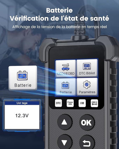 Scanner Lecteur Code Voiture EOBD avec Fonctions OBD2 complètes Vérifier l'outil Diagnostic neuf