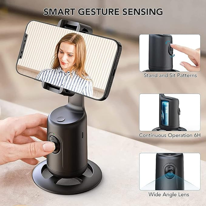 Stabilisateur Auto suivi automatique Gimbal 360° Rotation TréPied pour Live Streaming neuf