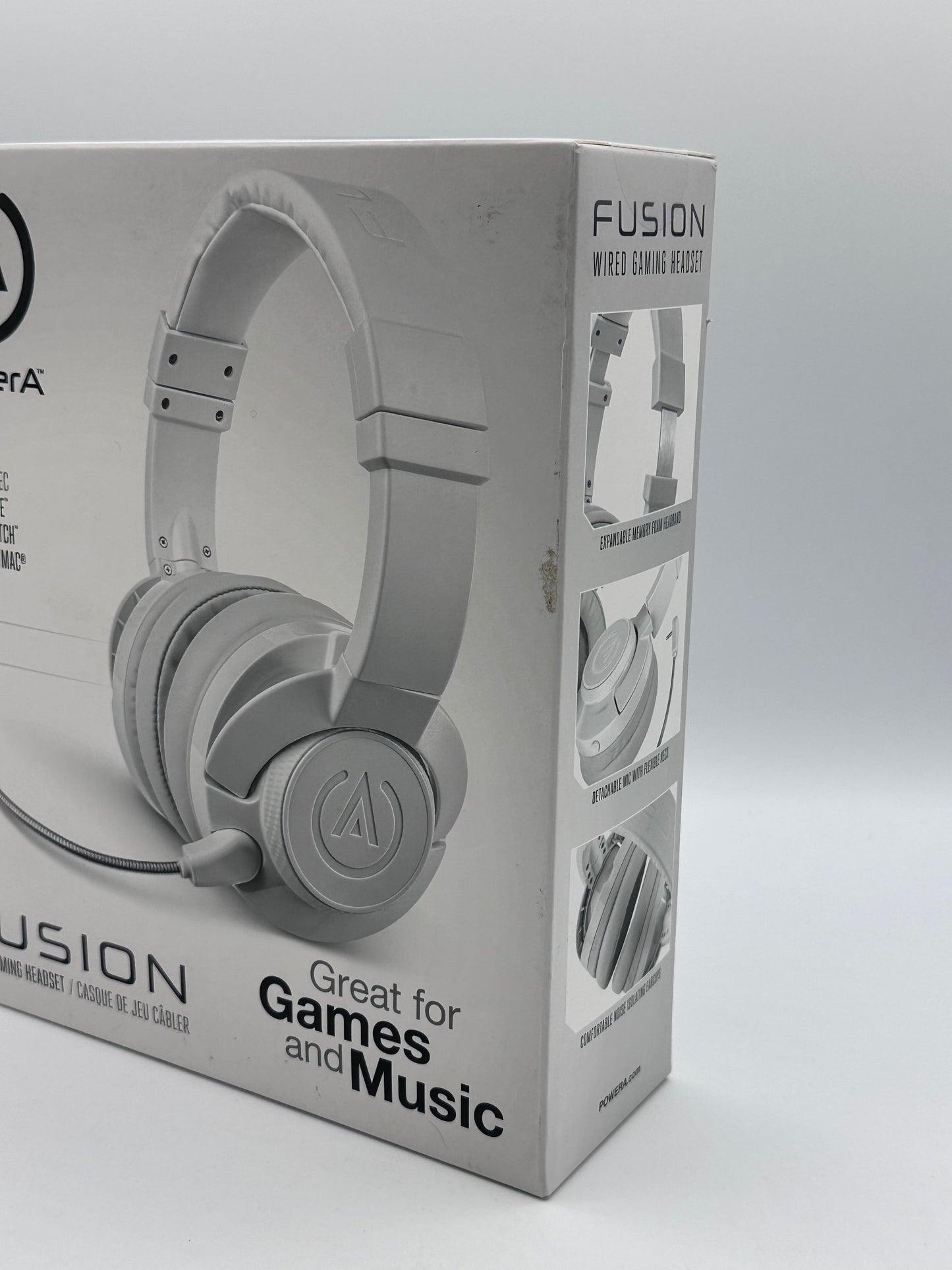 PowerA Fusion Casque Gamer Filaire avec Microphone Amovible - Compatible avec PlayStation 4, Xbox (One, One X, One S, 360), Nintendo Switch, Mac PC, Android , iOS - Blanc