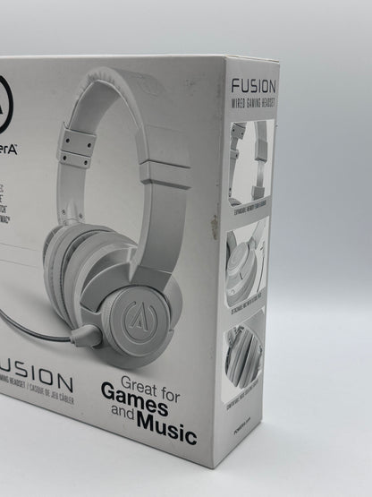PowerA Fusion Casque Gamer Filaire avec Microphone Amovible - Compatible avec PlayStation 4, Xbox (One, One X, One S, 360), Nintendo Switch, Mac PC, Android , iOS - Blanc