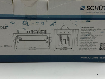 SCHÜTTE Multiprise Pliable pour Plan de Travail (2 Ports USB et 2 Prises de 230 V), Prise encastrable pour la Cuisine à équiper, Prise de Table en Acier Inoxydable