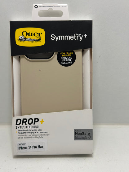 Otterbox Coque Symmetry Series Cactus Leather MagSafe pour iPhone 14 Plus- 14pro- 14 pro max , Antichoc, résistante aux Chutes, Coque de Protection Fine, 3X testée Selon la Norme Militaire, Noir/doré
