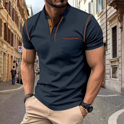 Polo Henley "Urban-Tech" – Tricot Respirant, Séchage Rapide & Détails Contrastés
