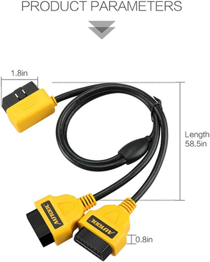 Câble d’extension OBD2 automobile mâle vers femelle neuf