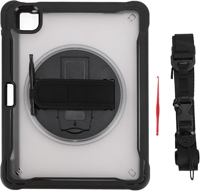 Étui pour tablette, housse de tablette anti-collision, housse de tablette anti-collision, empêche les chutes avec bandoulière pour iPad Pro12 pouces  (noir)