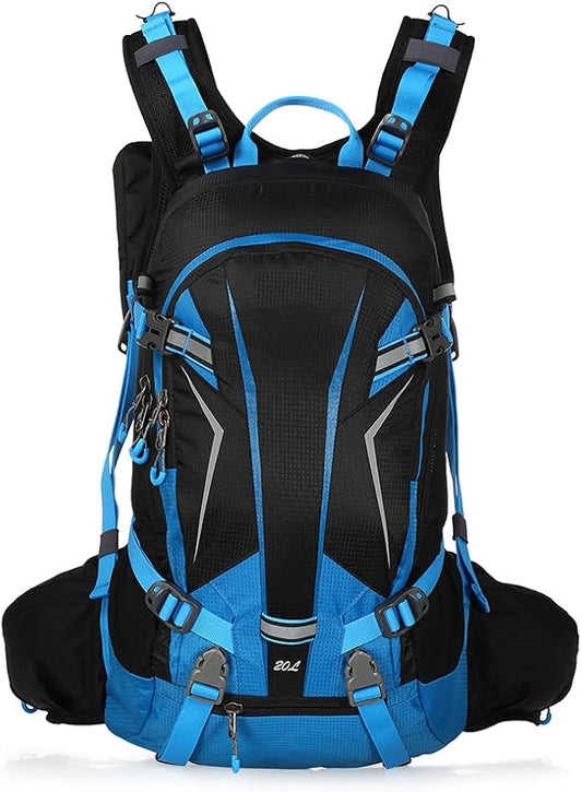 Sac à dos 20L Résistant à l'eau Vélo Sac Pack Sports de Plein Air Equitation Voyage Camping Randonnée avec Housse de Pluie Housse de Casque