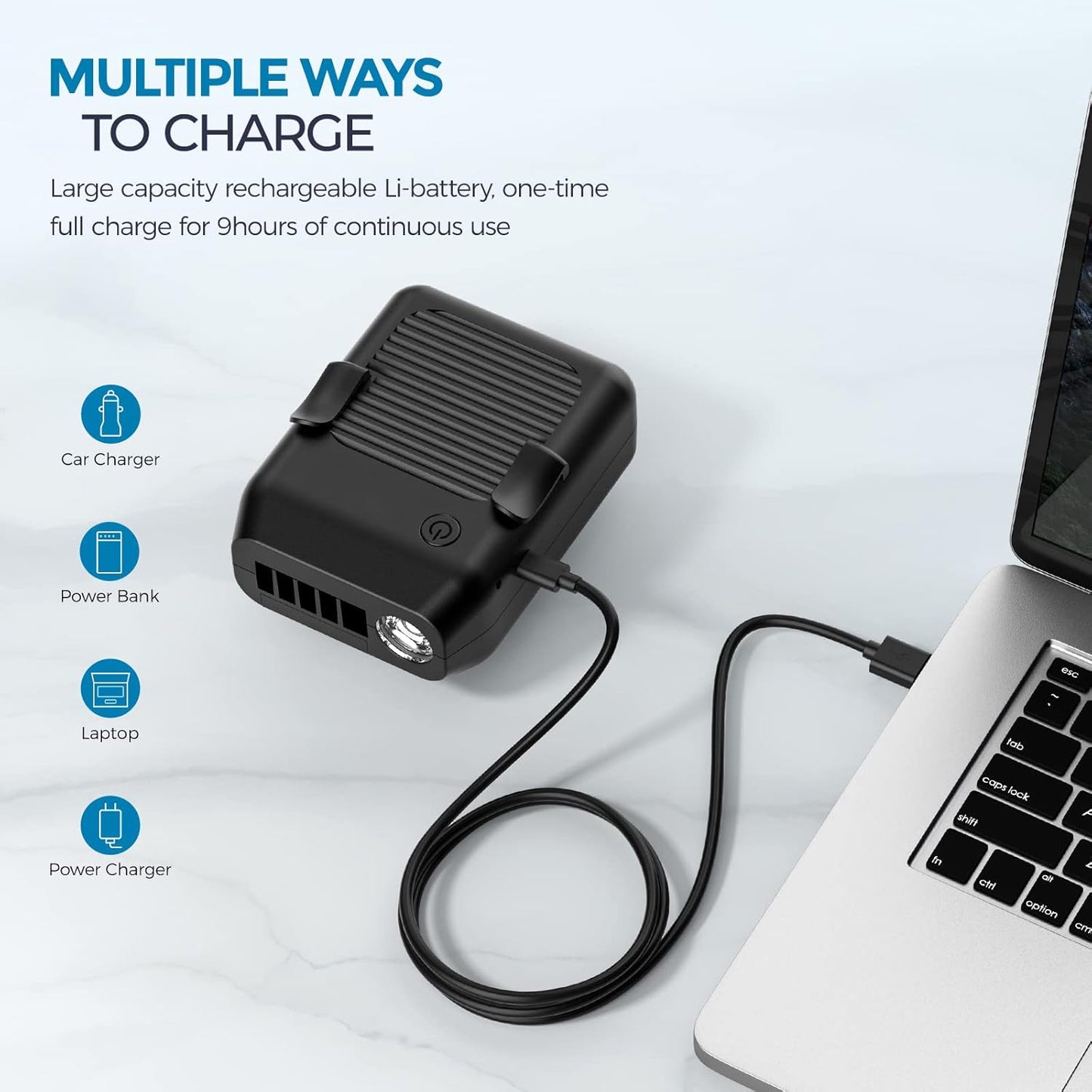 Brrivers Éventail de taille personnel à clipser sur la taille, portable et mains libres