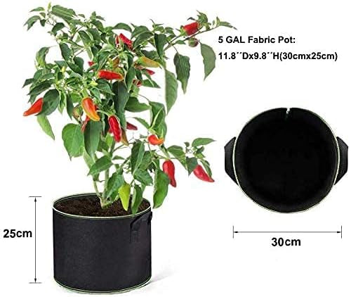 Sac de Plantation Tissu Non tissé épaissi (10 Pcs) - 20L Haute Capacité (Ø 30cm Hauteur 25cm) - Sacs à Plantes avec poignée pour Pommes de Terre, Tomates, Fraises, Fleurs et Autres Plantes