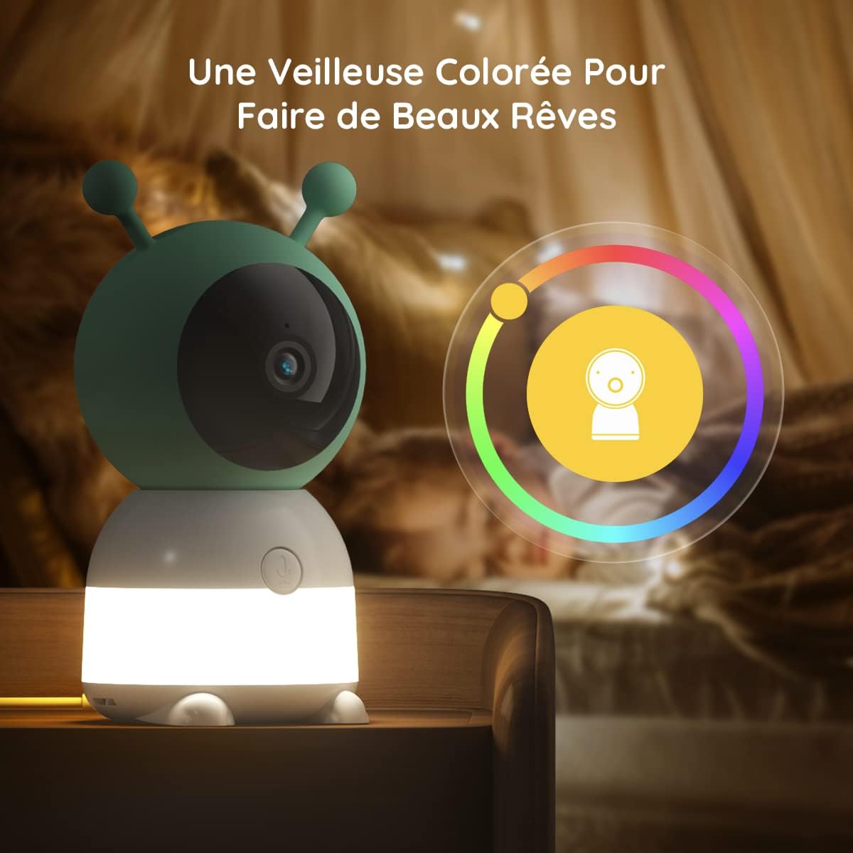 Babyphone Caméra 2K 5" PTZ 355°Camera Bebe,détection des Mouvements, Suivi Automatique neuf