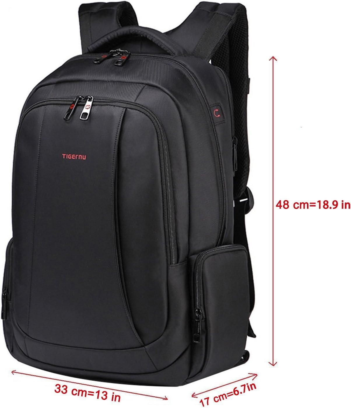 Sac à Dos Ordinateur Portable 17/15.6 Pouces Antivol pour Homme Imperméable Sac a Dos PC Portable pour Loisirs/Affaire/Scolaire Noir