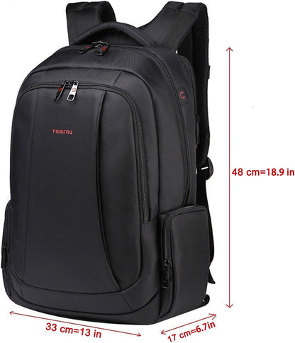 Sac à Dos Ordinateur Portable 17/15.6 Pouces Antivol pour Homme Imperméable Sac a Dos PC Portable pour Loisirs/Affaire/Scolaire Noir