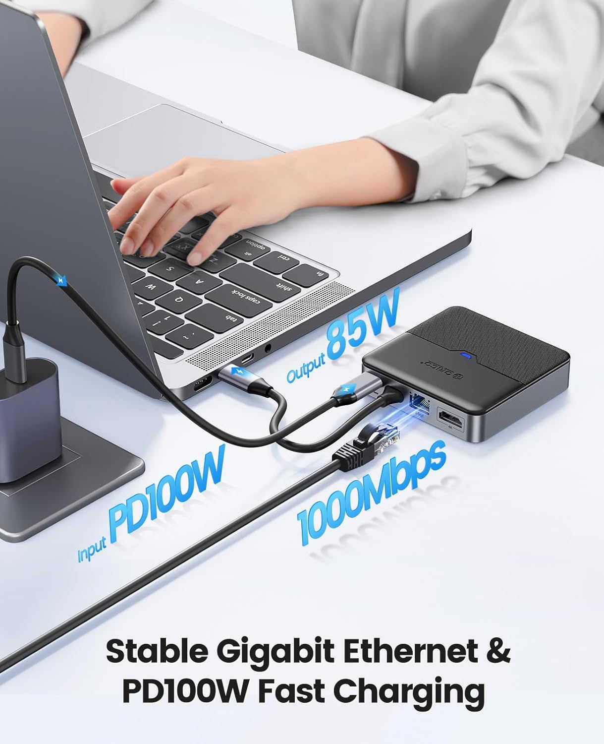 Hub USB C 9 en 1 Station d'accueil avec 1080P VGA & 4K HDMI, PD 100W, Ethernet 1000M, SD/TF, 3 Ports 5Gbps USB A 3.0, Type C Multi Docking Station pour MacBook Air Pro M2 M1 iPad Surface Dell Hp