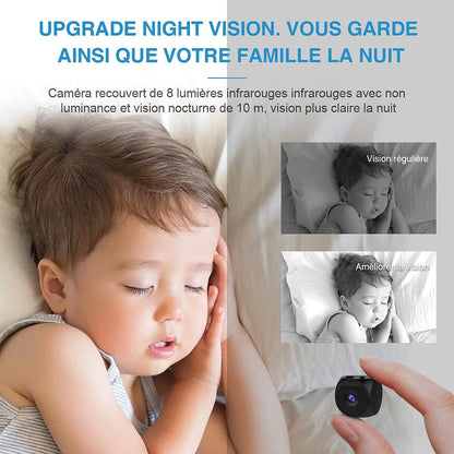 Mini Camera Espion,KEAN Micro Caméra de Surveillance WiFi sans Fil sur 5 Heures Batteries FHD Camera Miniature IP Cachée Spy avec Vision Nocturne et Détection de Mouvement pour de Sécurité Intérieure