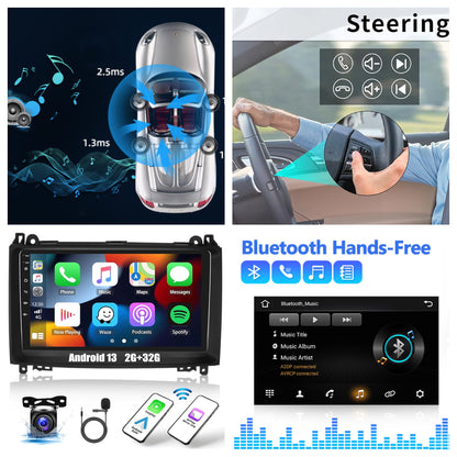 Autoradio 2+32G Android 13 pour Mercedes Benz W164 X164 ML350 ML500 ML280 GL320 GL350 GL450 2008-201