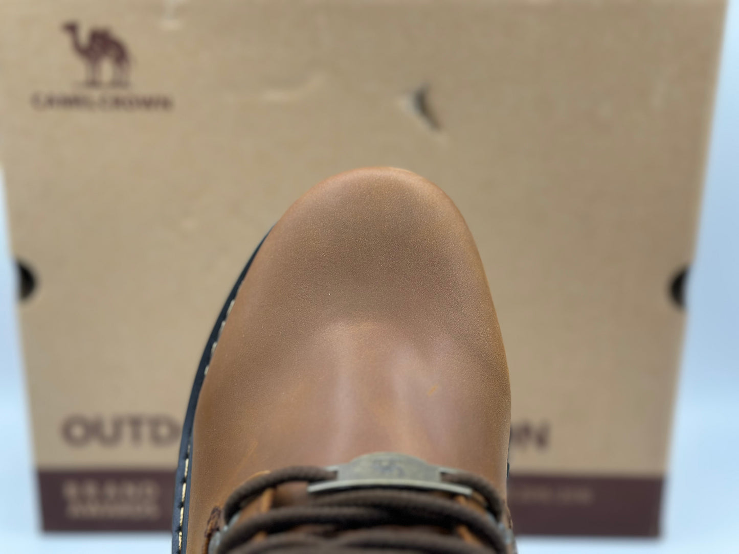 CAMEL CROWN Bottes à lacets Bottes de combat pour hommes Bottes de travail Bottes pour hommes Chaussures de travail en cuir Bottes de travail classiques à tige courte pour extérieur Bottes de loisirs antidérapantes
