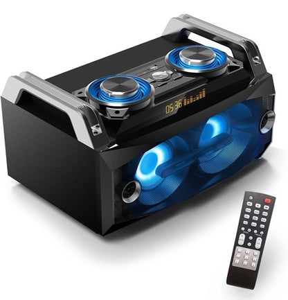 Système de son portable tout-en-1 de 100W avec LEDs sur les haut-parleurs - Bluetooth, USB, SD, FM