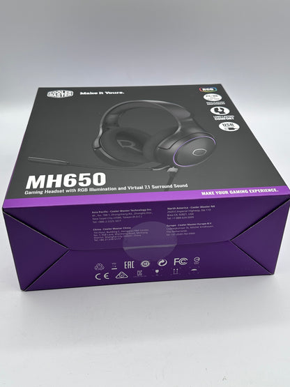Casque de jeu Cooler Master RGB avec son surround virtuel 7.1 - Multiplateforme compatible avec les haut-parleurs audio en néodyme de 50 mm, un micro à flèche ultra-transparent et un cadre portable - USB de type A, noir