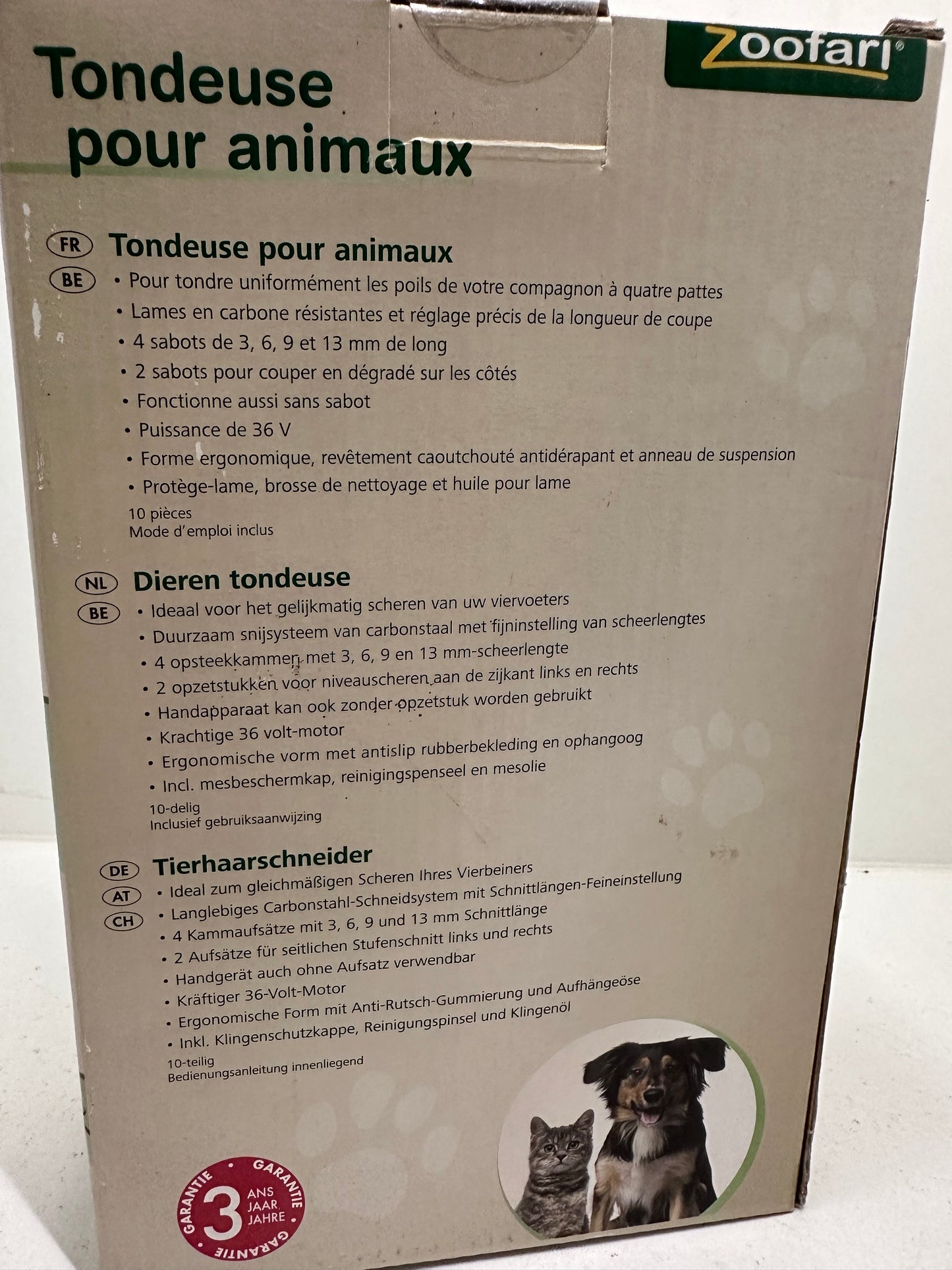 ZOOFARI Tondeuse pour poils d’animaux