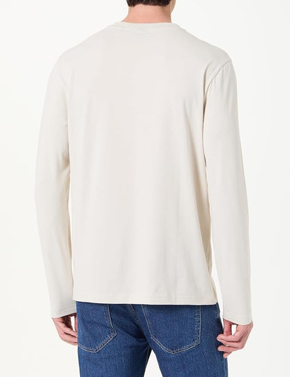 BOSS Hommes Tee Long T-Shirt à Manches Longues en Coton Stretch avec Logo Contrastant