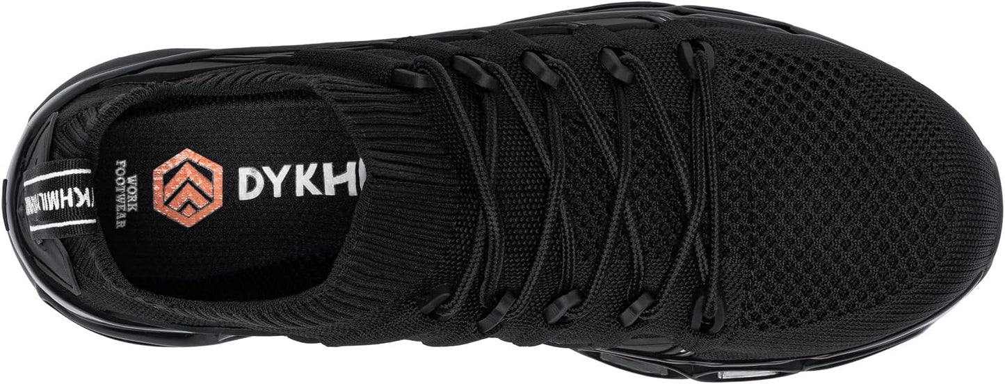 Chaussures de Sécurité Hommes Basket de Securite Femme Protection Acier Amorti Mode Confortable Legere Respirante Chaussure de Chantier(Noir G,44 EU)